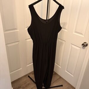 Nik &‎ Nash Black Sleeveless Wide Leg Jumpsuit XL Capsule Wardrobe Contemporary
